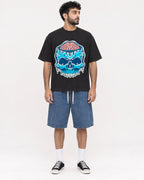 Mockup Boxy Heavyweight Tee Black male full-body 07