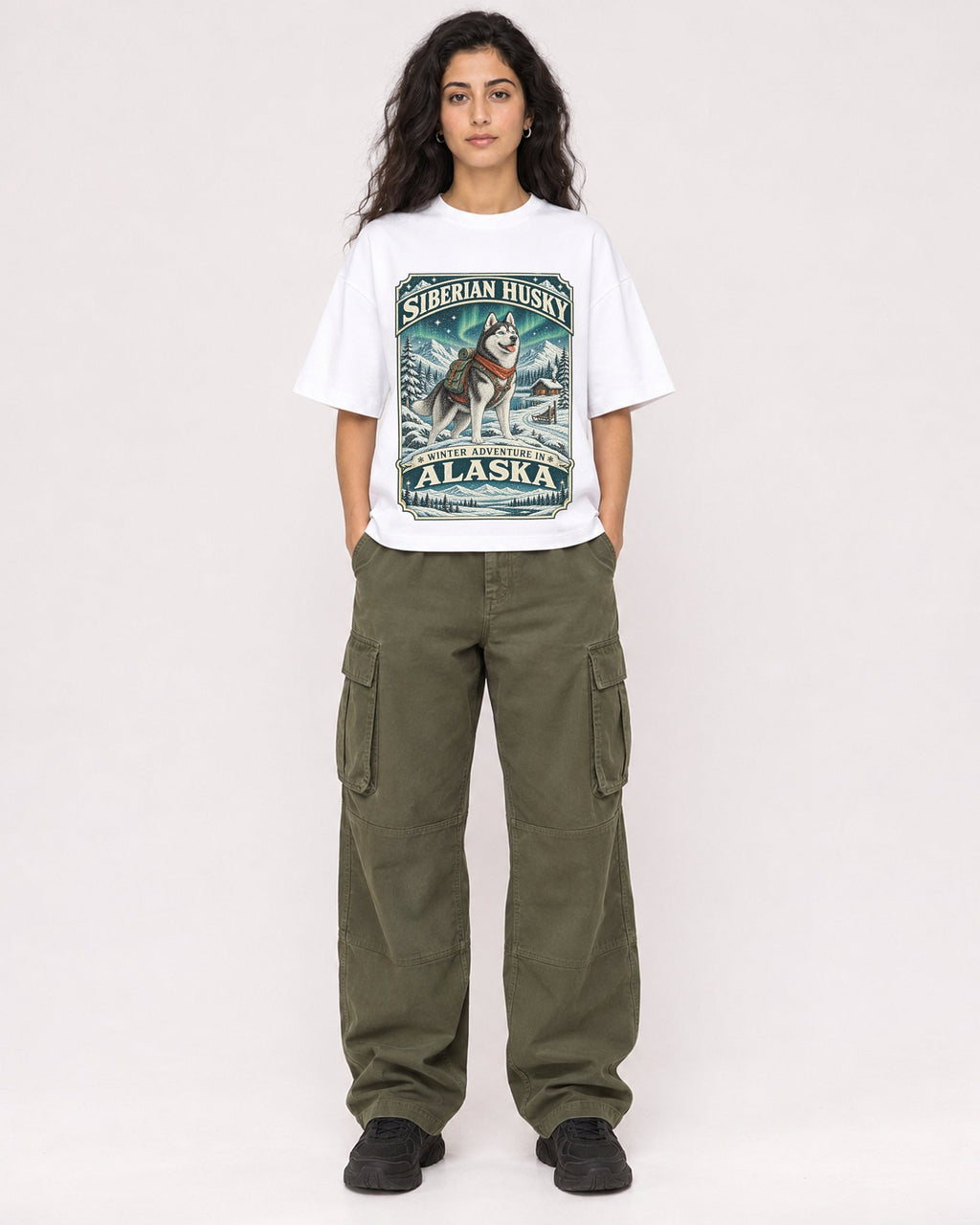 Mockup Boxy Heavyweight Tee White female full-body 07
