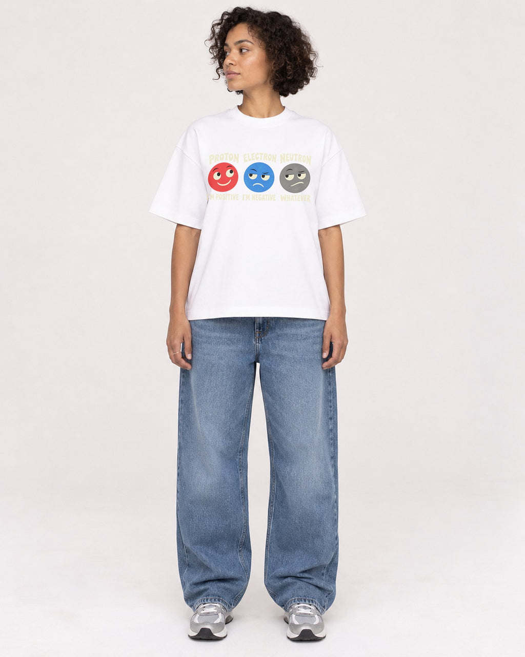 Mockup Boxy Heavyweight Tee White female full-body 40