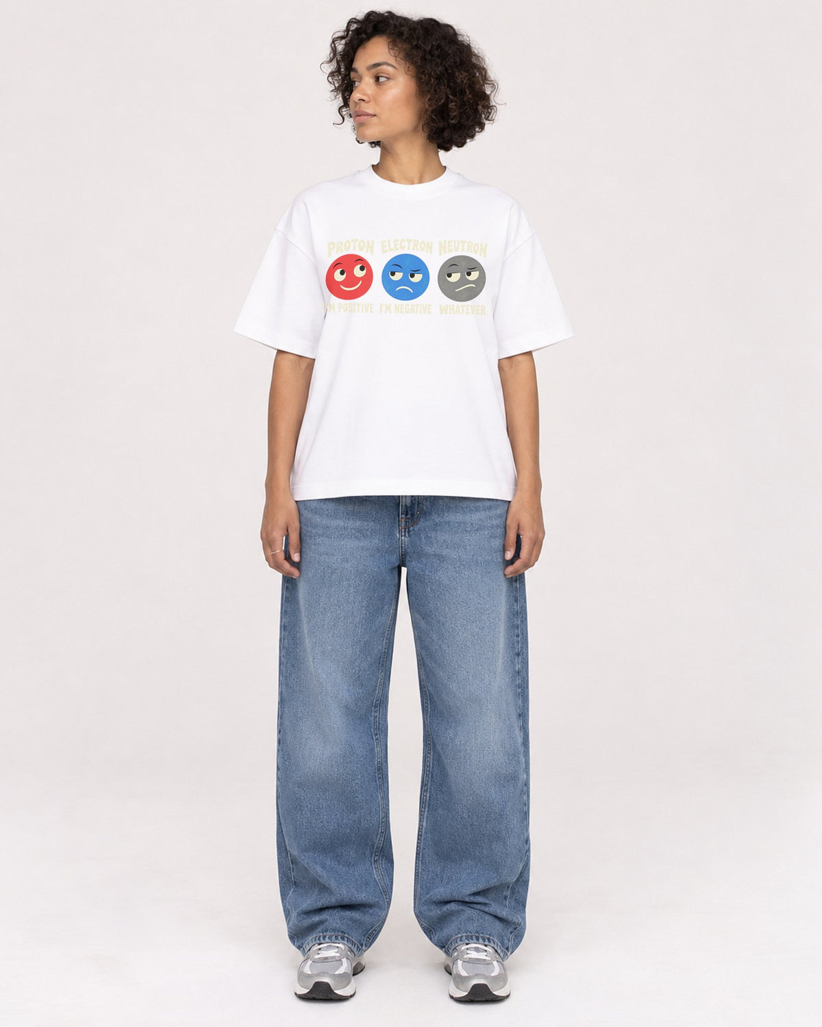 Mockup Boxy Heavyweight Tee White female full-body 40