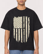 Mockup Boxy Heavyweight Tee Black male close-up 10