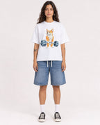 Mockup Boxy Heavyweight Tee White female full-body 06