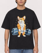Mockup Boxy Heavyweight Tee Black male close-up 06