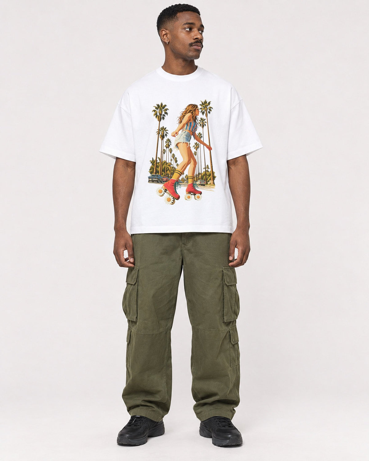 Mockup Boxy Heavyweight Tee White male full-body 14