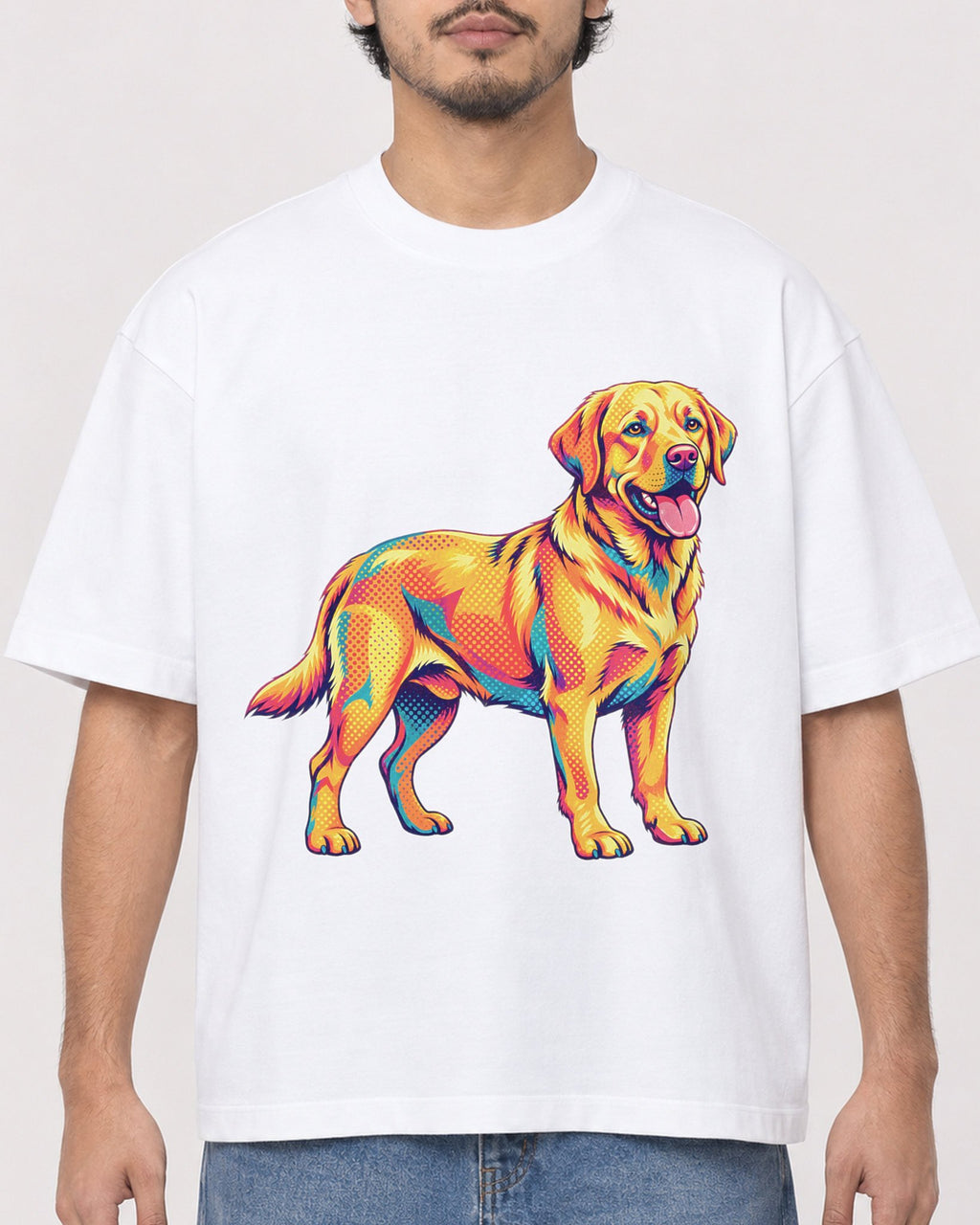 Mockup Boxy Heavyweight Tee White male close-up 02