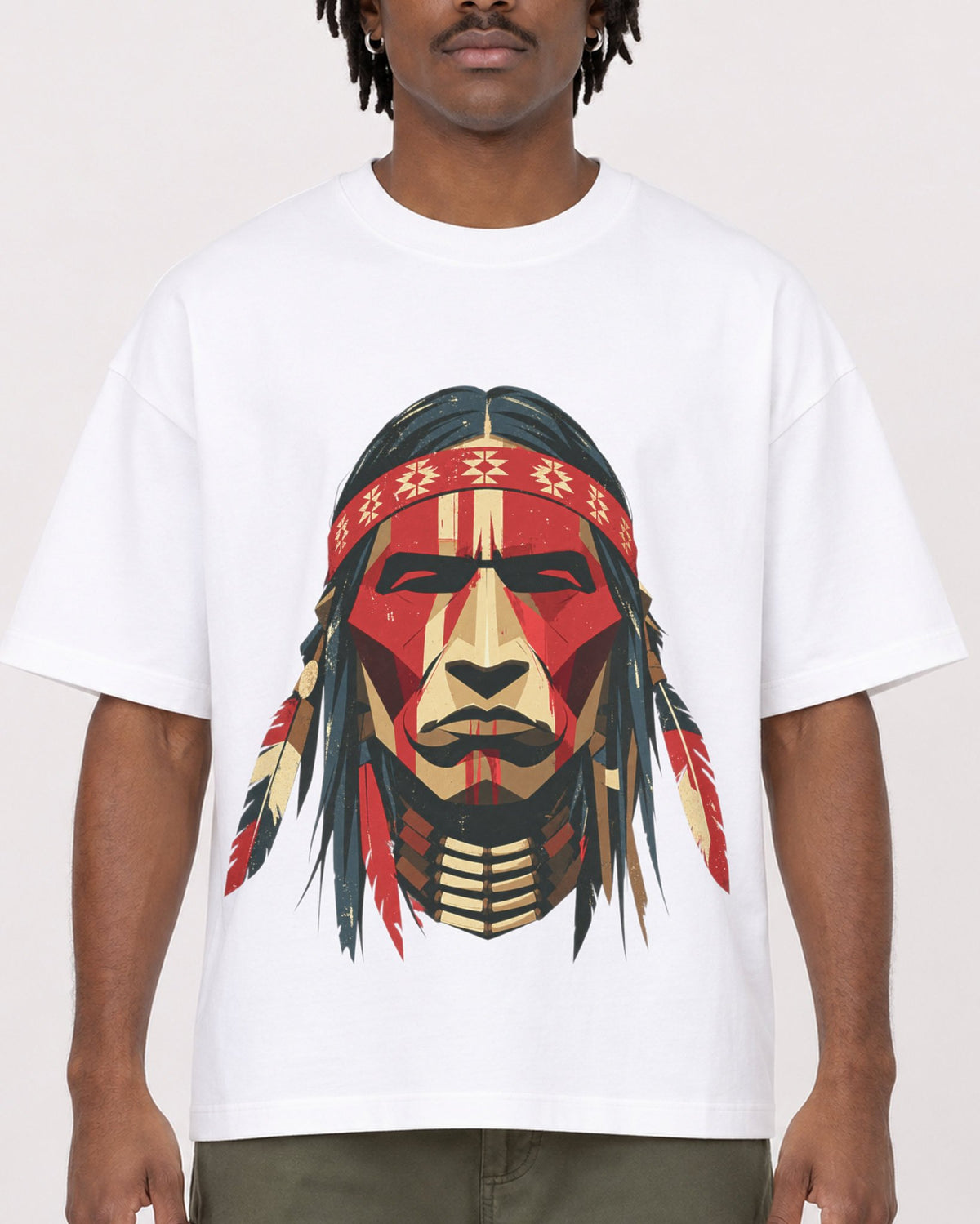 Mockup Boxy Heavyweight Tee White male close-up 04