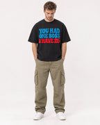 Mockup Boxy Heavyweight Tee Black male full-body 08