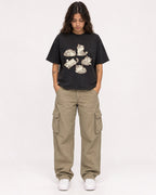 Mockup Boxy Heavyweight Tee Black female full-body 06