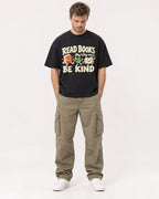 Mockup Boxy Heavyweight Tee Black male full-body 08