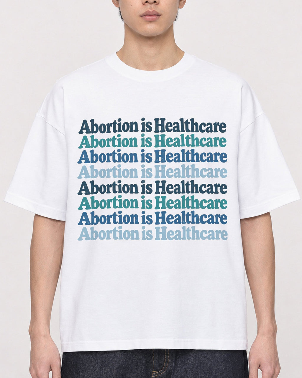 Mockup Boxy Heavyweight Tee White male close-up 01