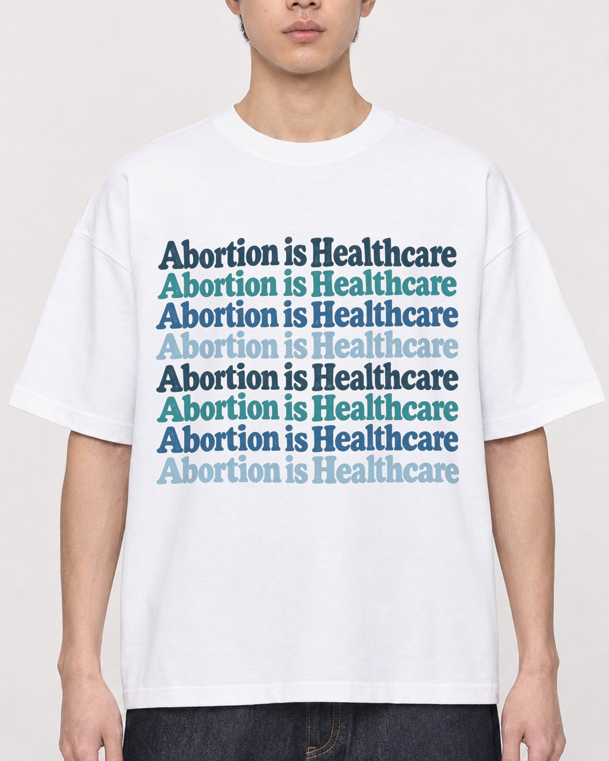Mockup Boxy Heavyweight Tee White male close-up 01