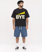 Mockup Boxy Heavyweight Tee Black male full-body 07