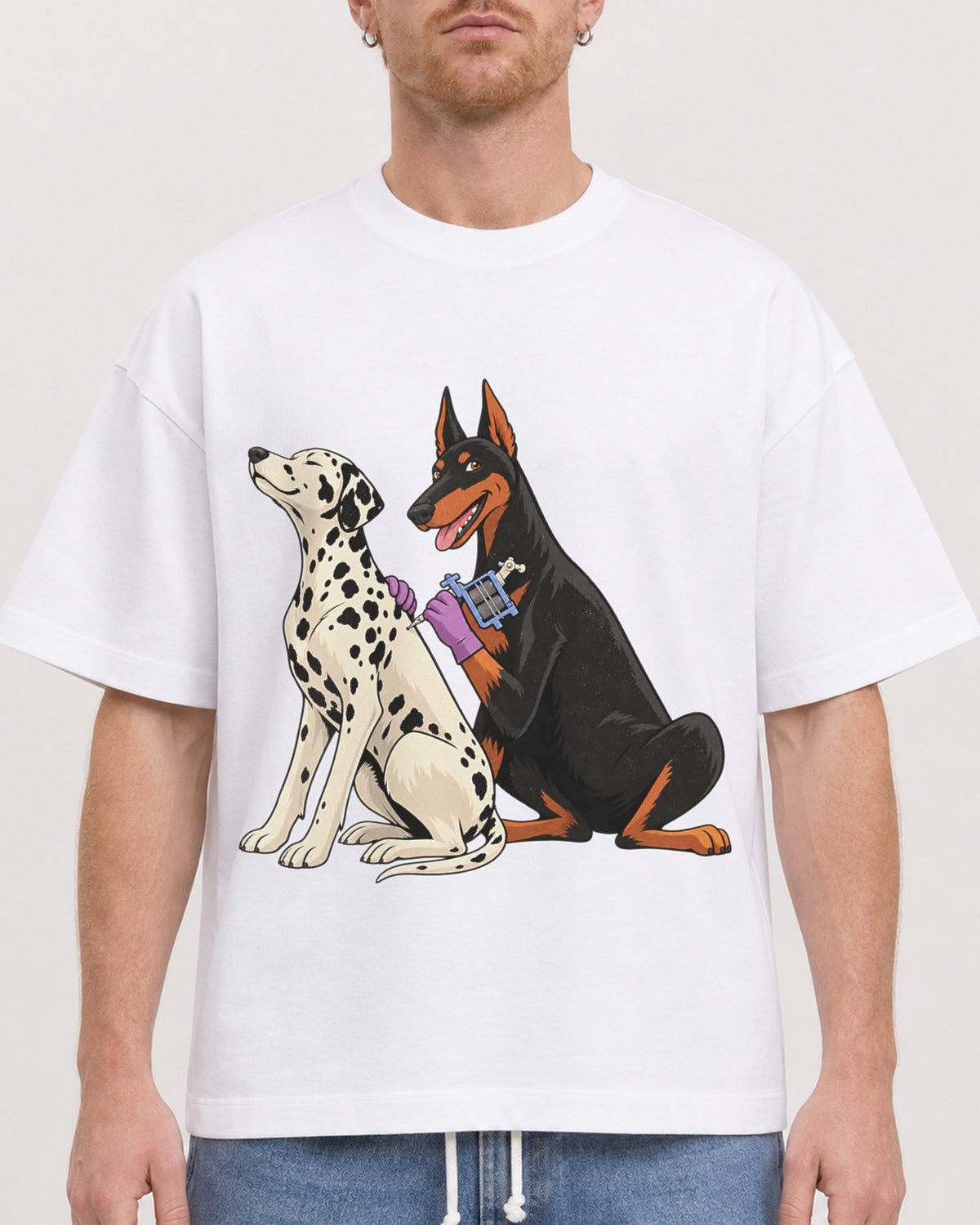 Mockup Boxy Heavyweight Tee White male close-up 38