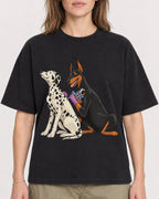 Mockup Boxy Heavyweight Tee Black female close-up 38