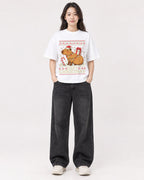 Mockup Boxy Heavyweight Tee White female full-body 03