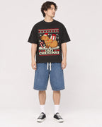 Mockup Boxy Heavyweight Tee Black male full-body 03