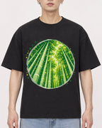 Mockup Boxy Heavyweight Tee Black male close-up 01