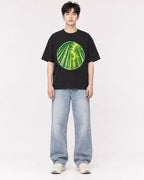 Mockup Boxy Heavyweight Tee Black male full-body 01