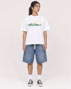 Mockup Boxy Heavyweight Tee White female full-body 16