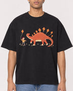 Mockup Boxy Heavyweight Tee Black male close-up 10