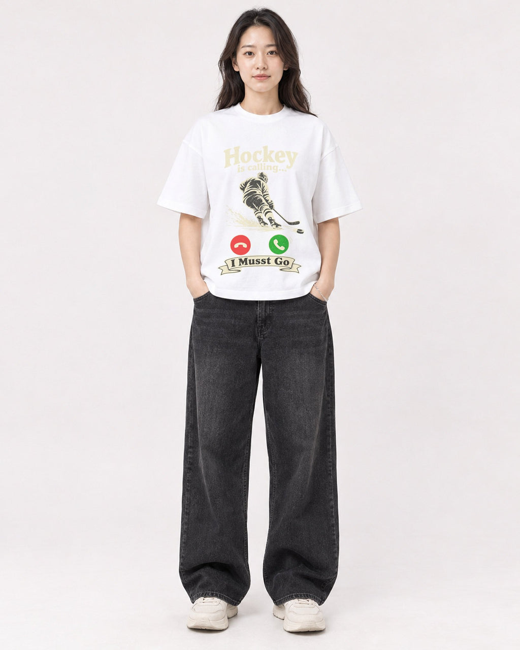 Mockup Boxy Heavyweight Tee White female full-body 03
