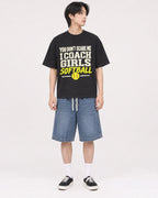 Mockup Boxy Heavyweight Tee Black male full-body 11