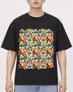 Mockup Boxy Heavyweight Tee Black male close-up 01
