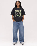 Mockup Boxy Heavyweight Tee Black female full-body 04