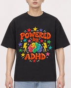 Mockup Boxy Heavyweight Tee Black male close-up 01