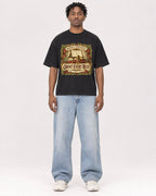 Mockup Boxy Heavyweight Tee Black male full-body 05