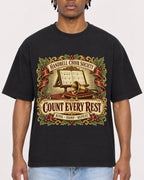 Mockup Boxy Heavyweight Tee Black male close-up 05