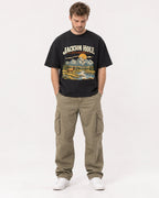 Mockup Boxy Heavyweight Tee Black male full-body 08