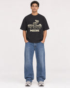 Mockup Boxy Heavyweight Tee Black male full-body 10