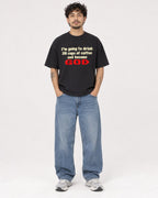 Mockup Boxy Heavyweight Tee Black male full-body 42