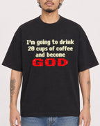 Mockup Boxy Heavyweight Tee Black male close-up 42