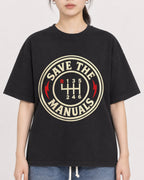 Mockup Boxy Heavyweight Tee Black female close-up 21