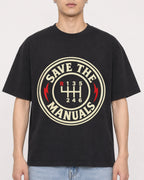 Mockup Boxy Heavyweight Tee Black male close-up 21