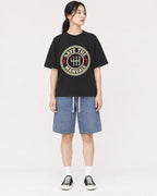 Mockup Boxy Heavyweight Tee Black female full-body 21
