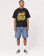 Mockup Boxy Heavyweight Tee Black male full-body 35