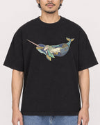 Mockup Boxy Heavyweight Tee Black male close-up 02