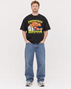 Mockup Boxy Heavyweight Tee Black male full-body 38