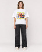 Mockup Boxy Heavyweight Tee White female full-body 38