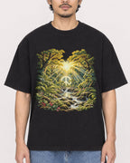 Mockup Boxy Heavyweight Tee Black male close-up 02