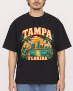 Mockup Boxy Heavyweight Tee Black male close-up 02