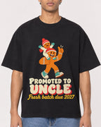 Mockup Boxy Heavyweight Tee Black male close-up 10