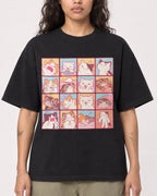 Mockup Boxy Heavyweight Tee Black female close-up 30