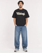 Mockup Boxy Heavyweight Tee Black male full-body 02