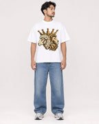 Mockup Boxy Heavyweight Tee White male full-body 02