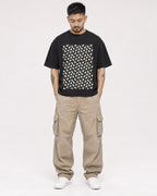 Mockup Boxy Heavyweight Tee Black male full-body 12
