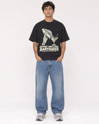 Mockup Boxy Heavyweight Tee Black male full-body 06